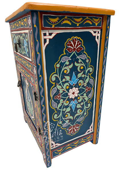 Hand Painted Multi-Color Cabinet Nightstand