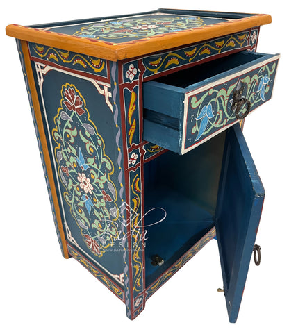 Hand Painted Multi-Color Cabinet Nightstand