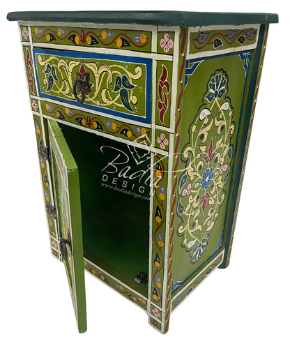 Hand Painted Multi-Color Cabinet Nightstand