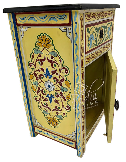 Hand Painted Multi-Color Cabinet Nightstand