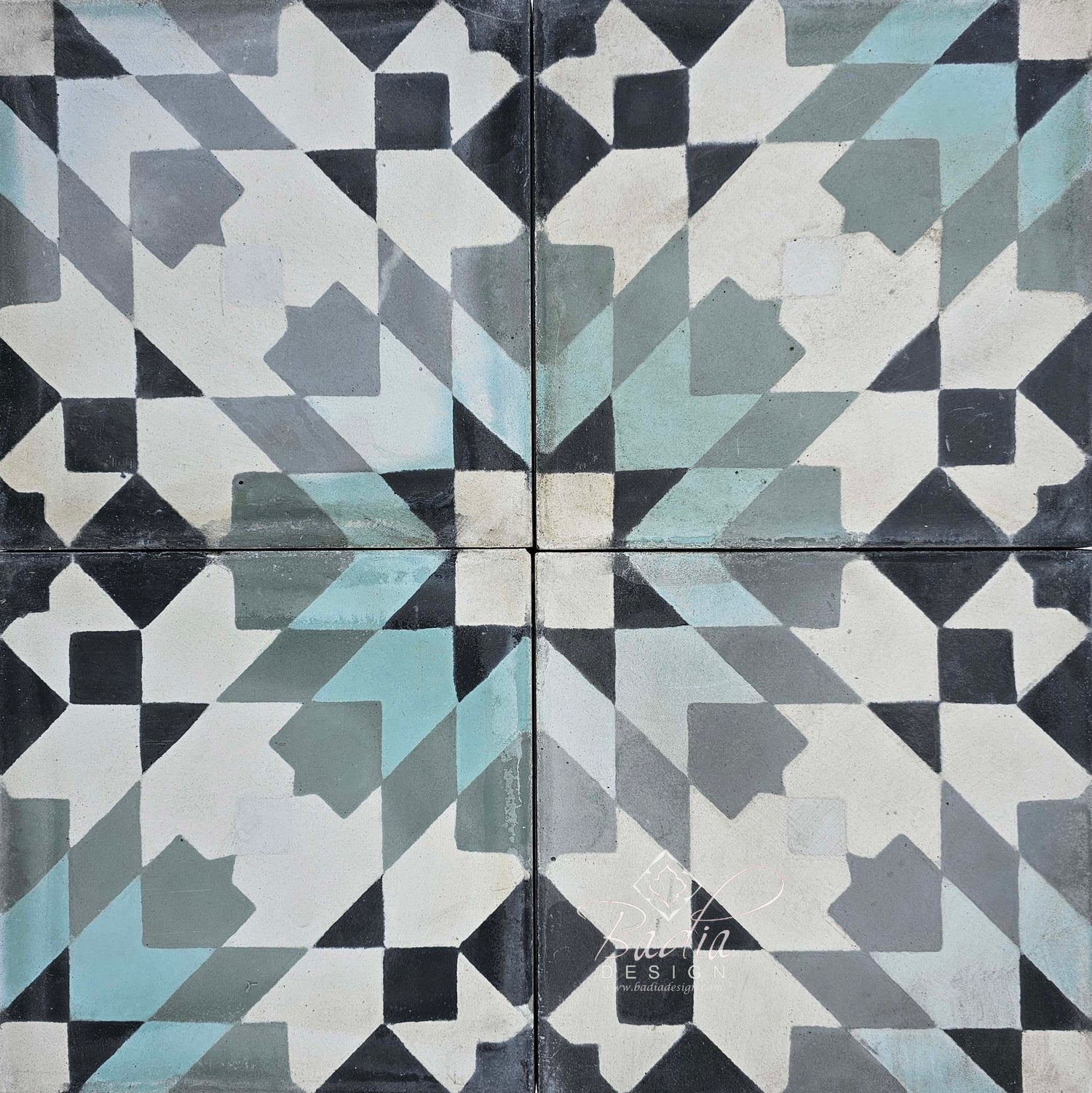 Moroccan Multi-Color Cement Floor Tile - CT128