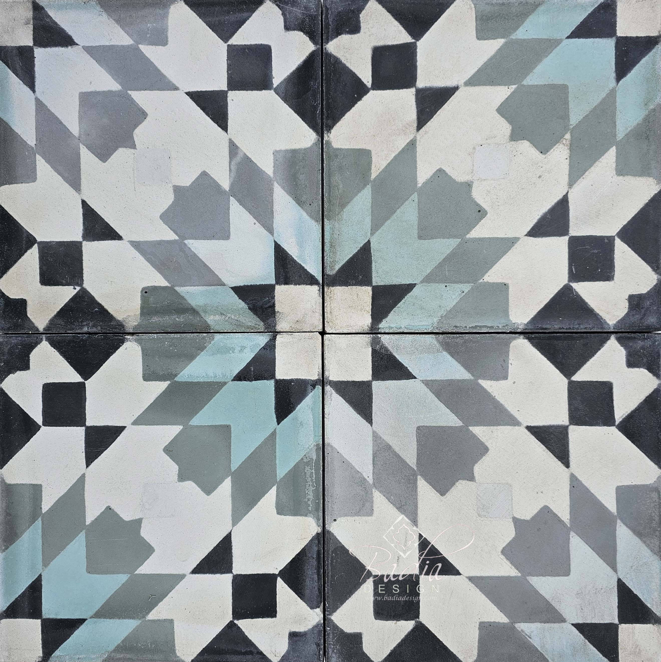Moroccan Multi-Color Cement Floor Tile - CT128