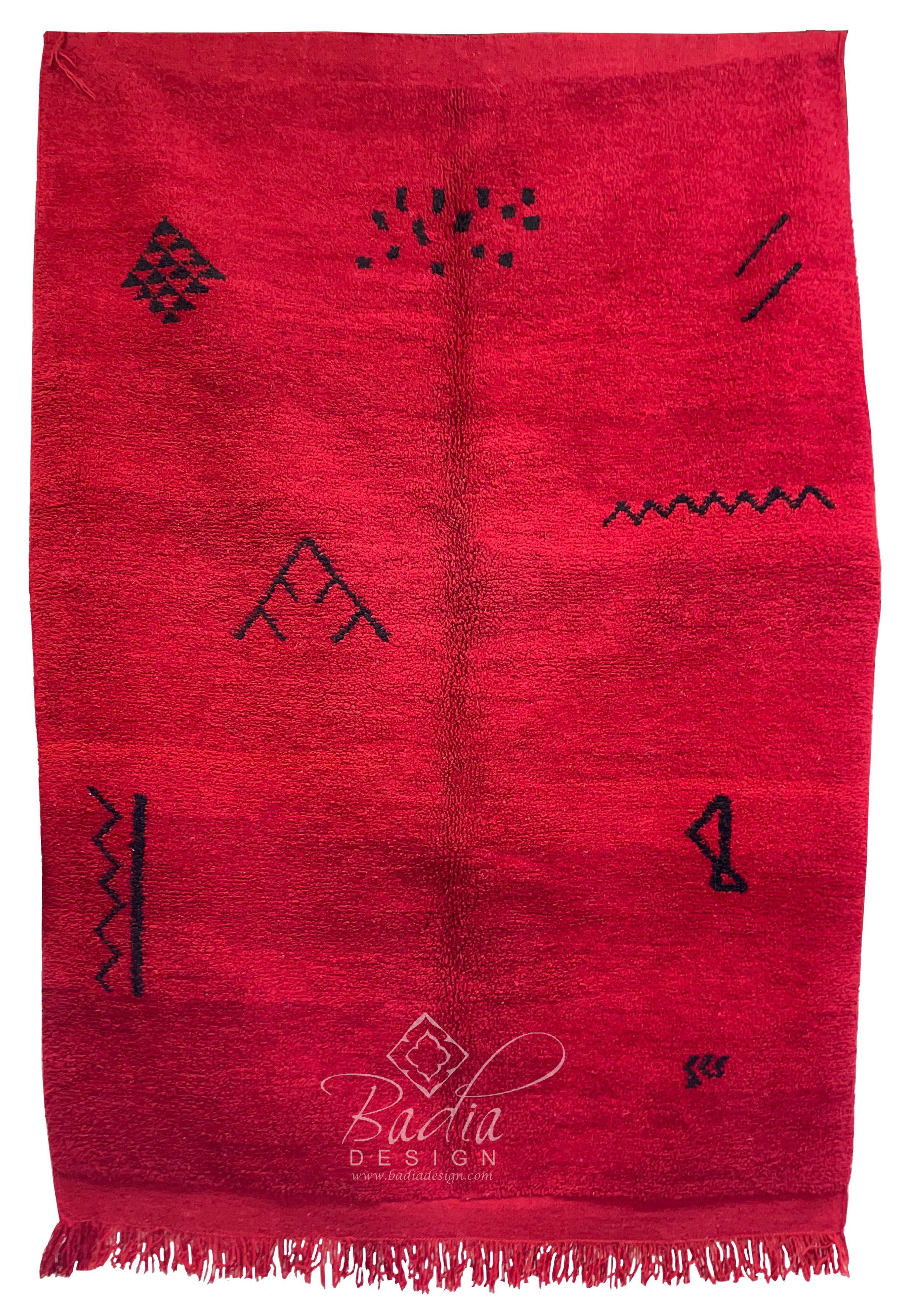 Small Moroccan Red Tribal Rug