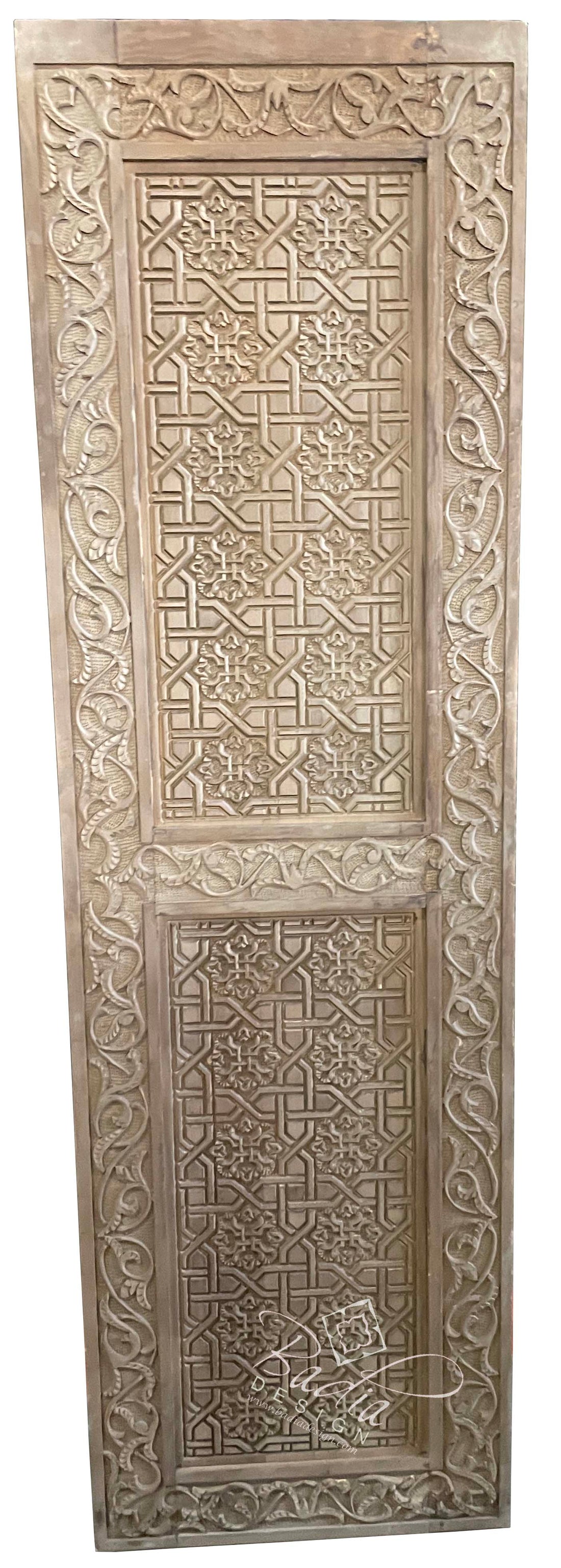 Unstained Hand Carved Cedar Door