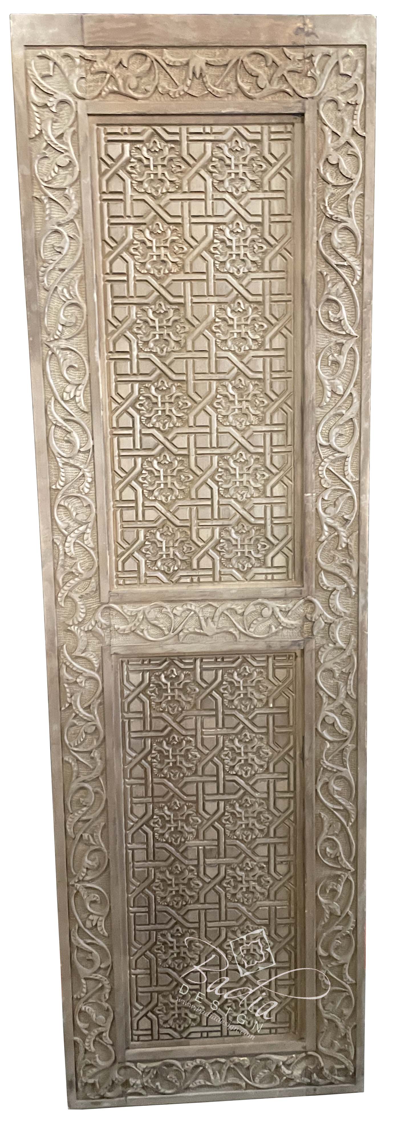Unstained Hand Carved Cedar Door