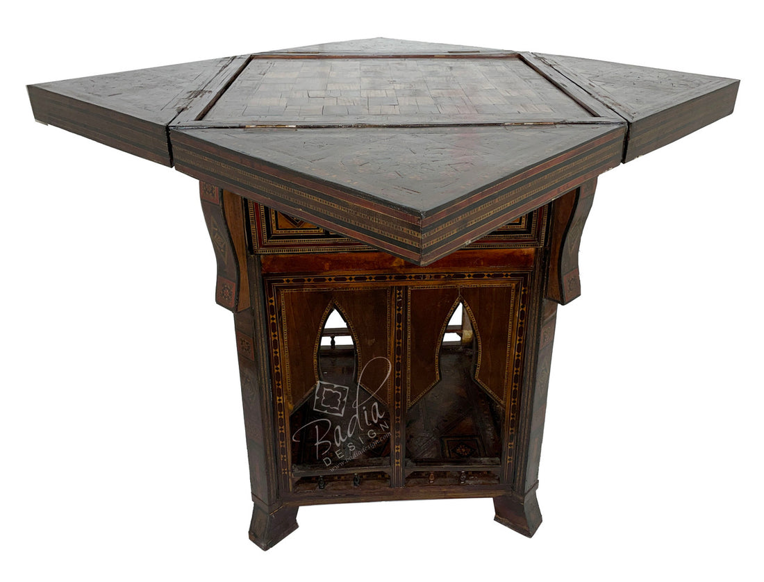 Vintage Inlay Syrian Design Multi-Game Table
