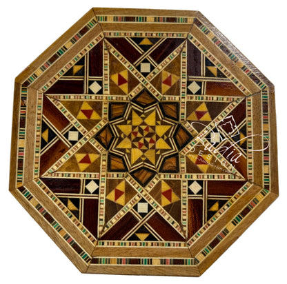 Handcrafted Wooden Trinket Box with Intricate Inlay Design
