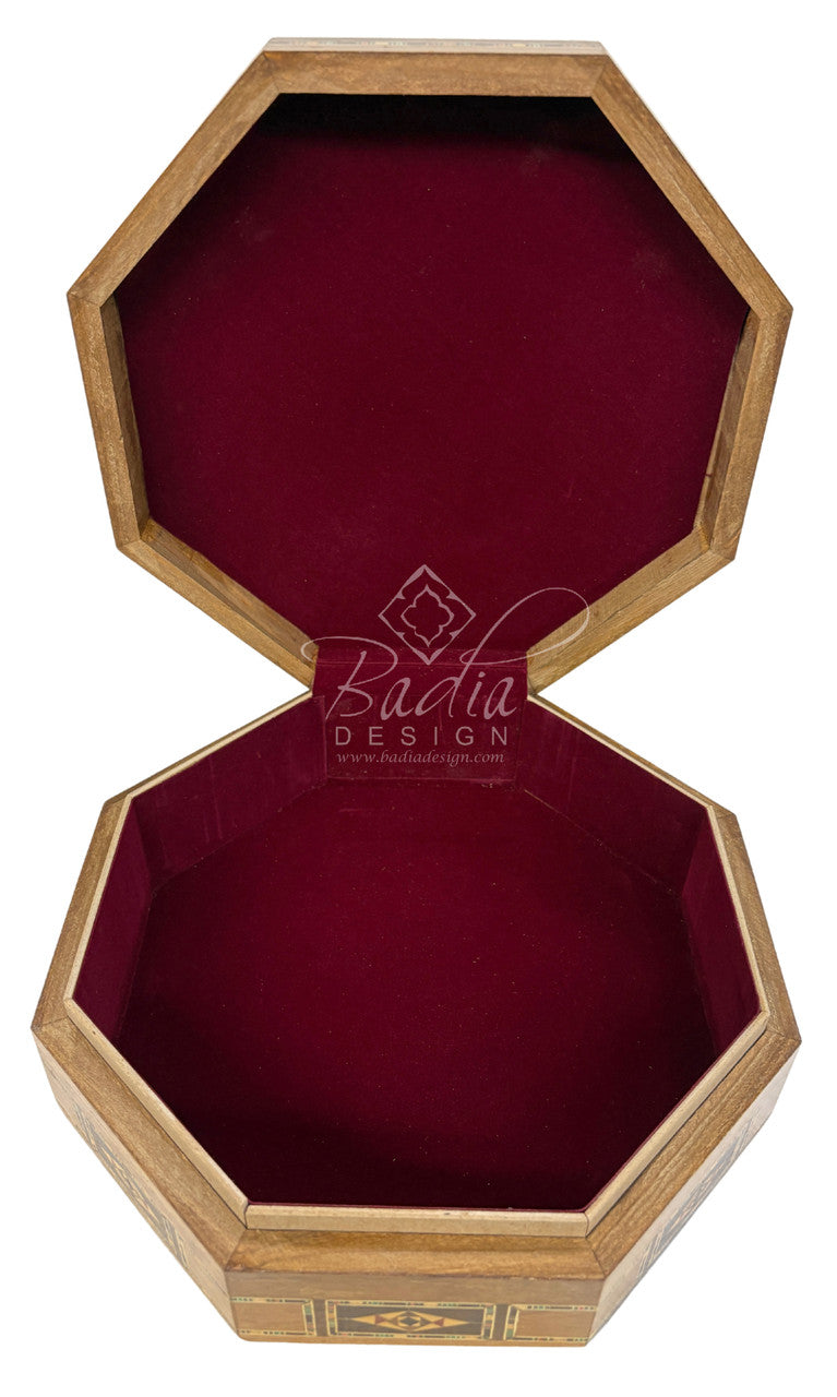 Handcrafted Wooden Trinket Box with Intricate Inlay Design