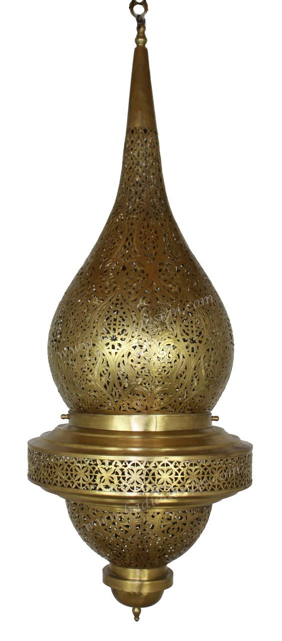 Intricately Designed Hand Punched Brass Chandelier