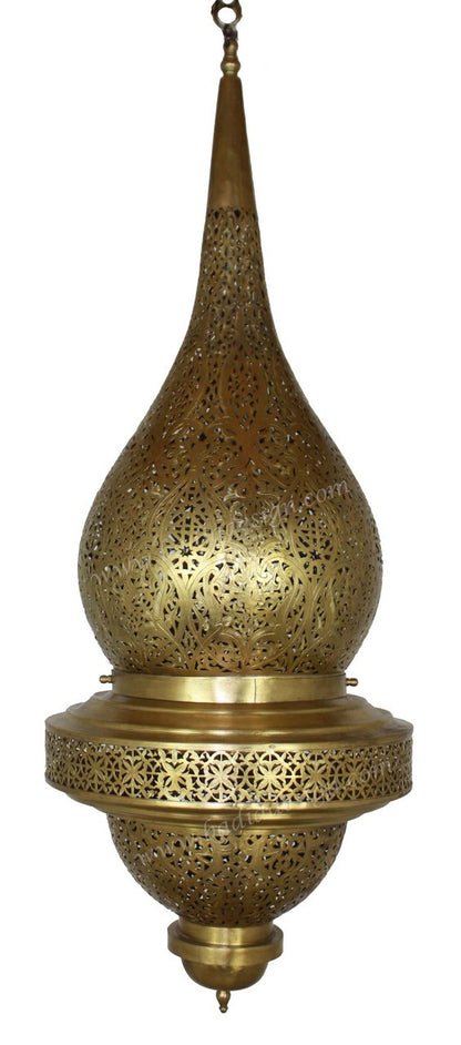 Intricately Designed Hand Punched Brass Chandelier