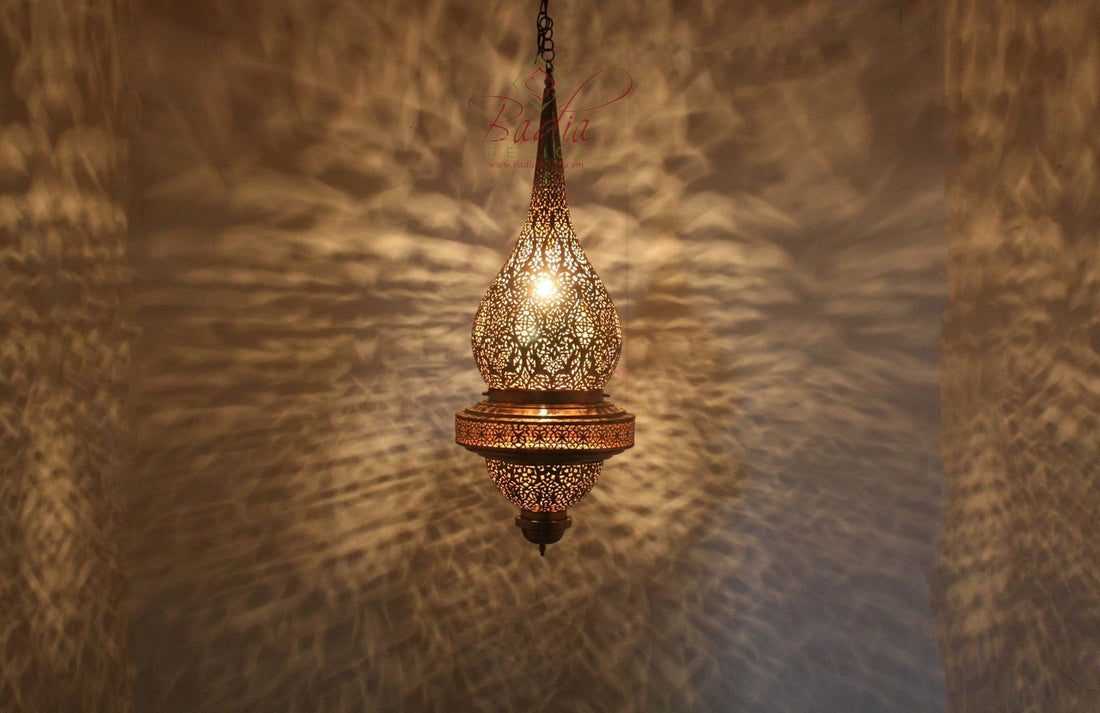 Teardrop Moroccan Brass Chandelier