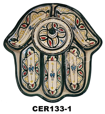 Khamsa Hand Ceramic Serving Trays
