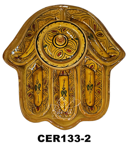 Khamsa Hand Ceramic Serving Trays