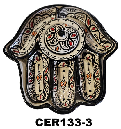 Khamsa Hand Ceramic Serving Trays