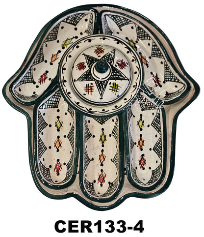 Khamsa Hand Ceramic Serving Trays