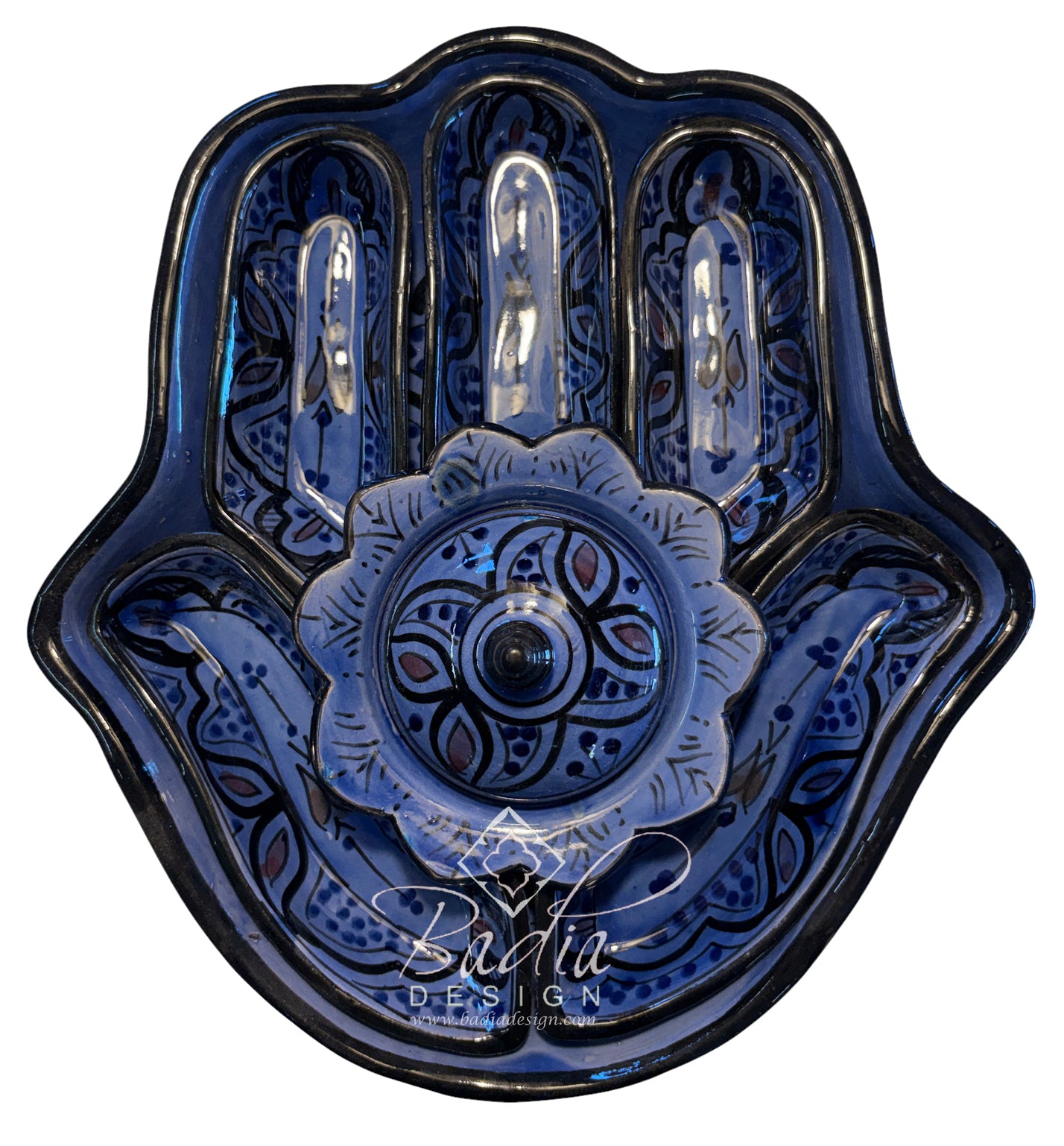 Khamsa Hand of Fatima Ceramic Serving Trays