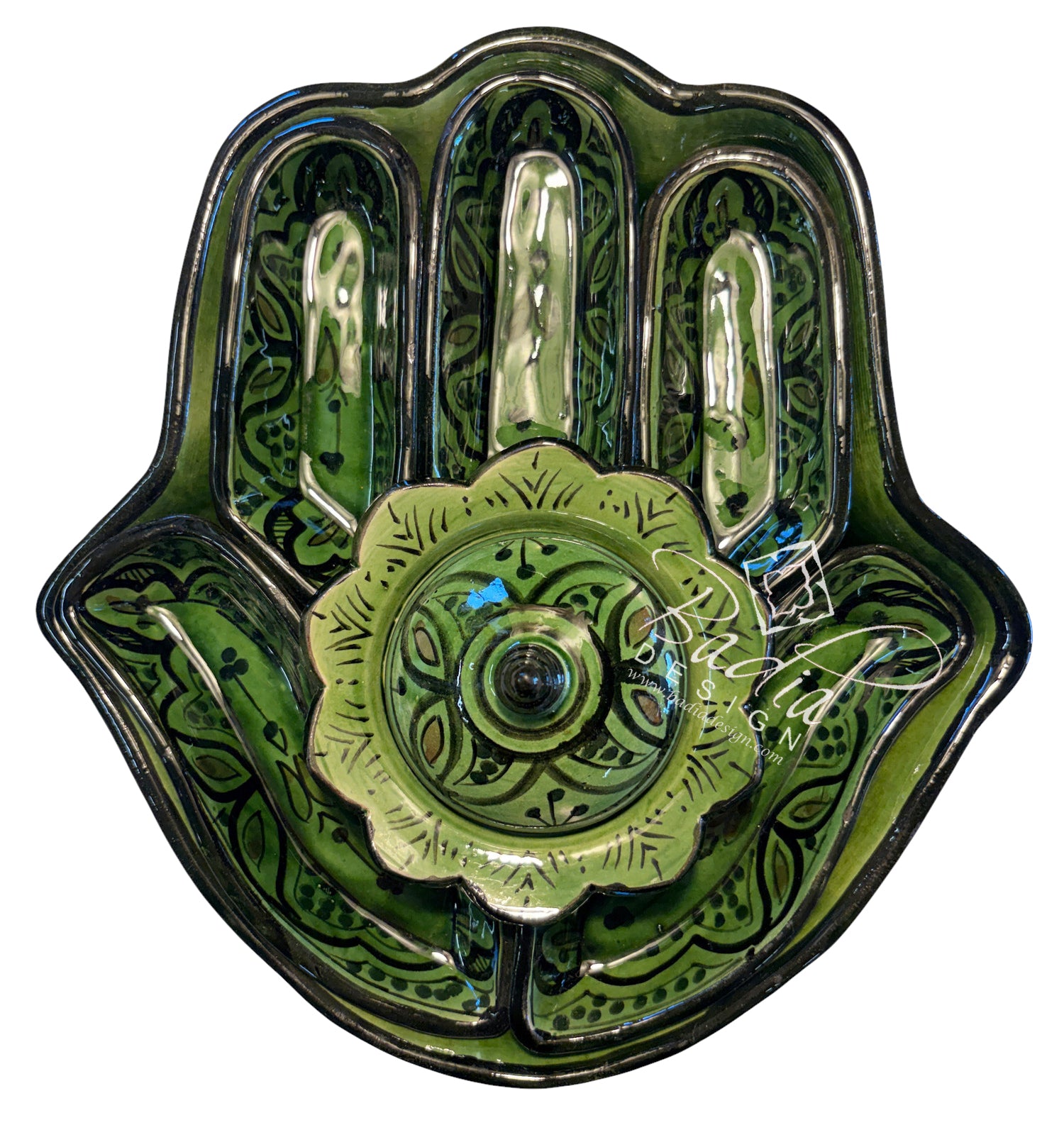 Khamsa Hand of Fatima Ceramic Serving Trays