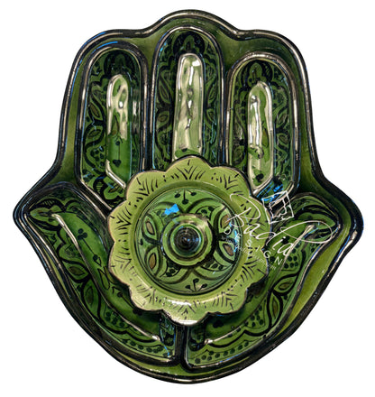 Khamsa Hand of Fatima Ceramic Serving Trays