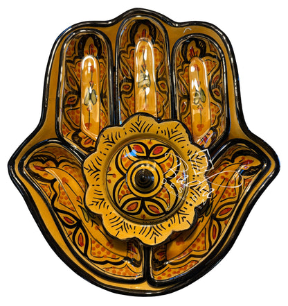 Khamsa Hand of Fatima Ceramic Serving Trays