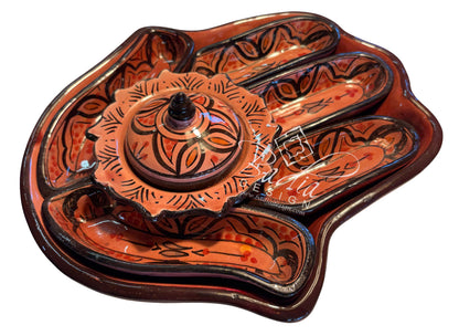Khamsa Hand of Fatima Ceramic Serving Trays