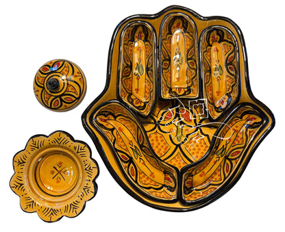 Khamsa Hand of Fatima Ceramic Serving Trays