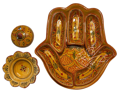 Khamsa Hand of Fatima Ceramic Serving Trays