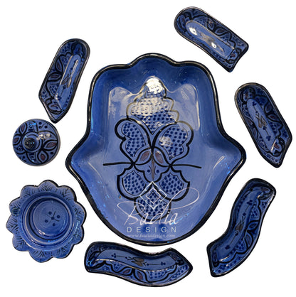 Khamsa Hand of Fatima Ceramic Serving Trays