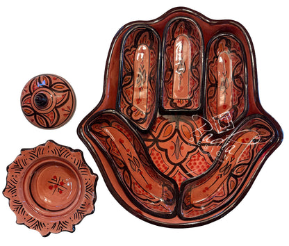 Khamsa Hand of Fatima Ceramic Serving Trays