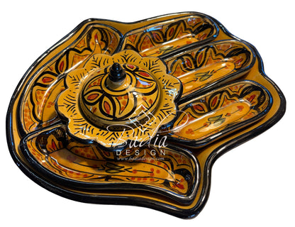 Khamsa Hand of Fatima Ceramic Serving Trays