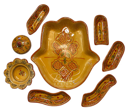 Khamsa Hand of Fatima Ceramic Serving Trays