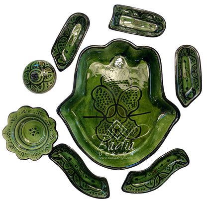 Khamsa Hand of Fatima Ceramic Serving Trays