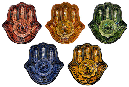 Khamsa Hand of Fatima Ceramic Serving Trays