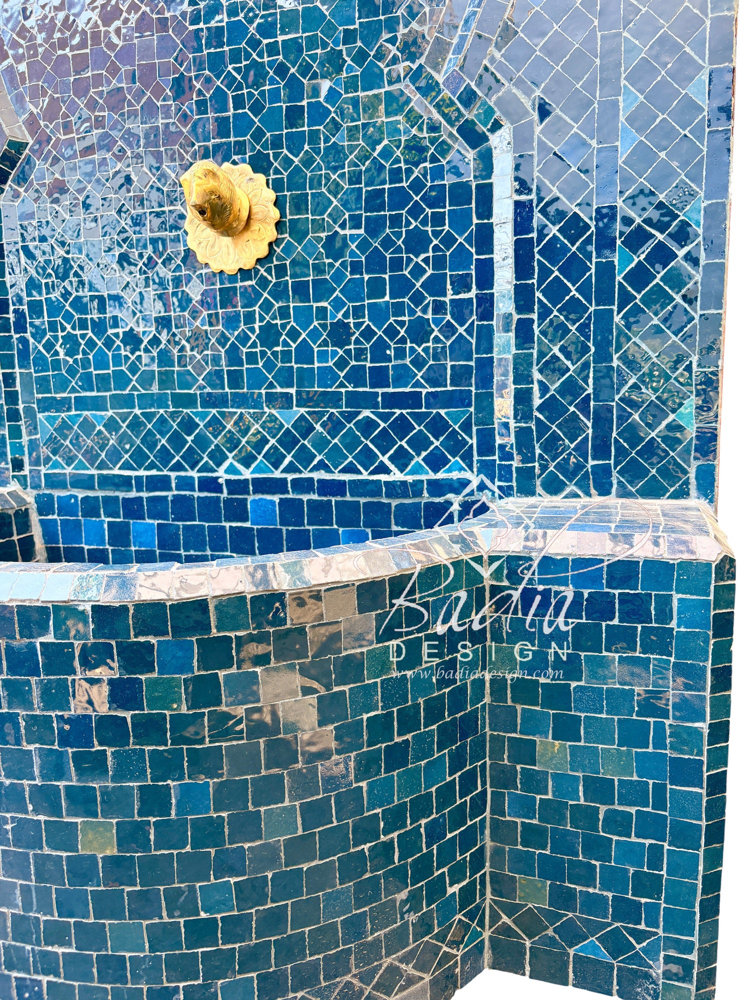 Large Mosaic Tile Water Fountain