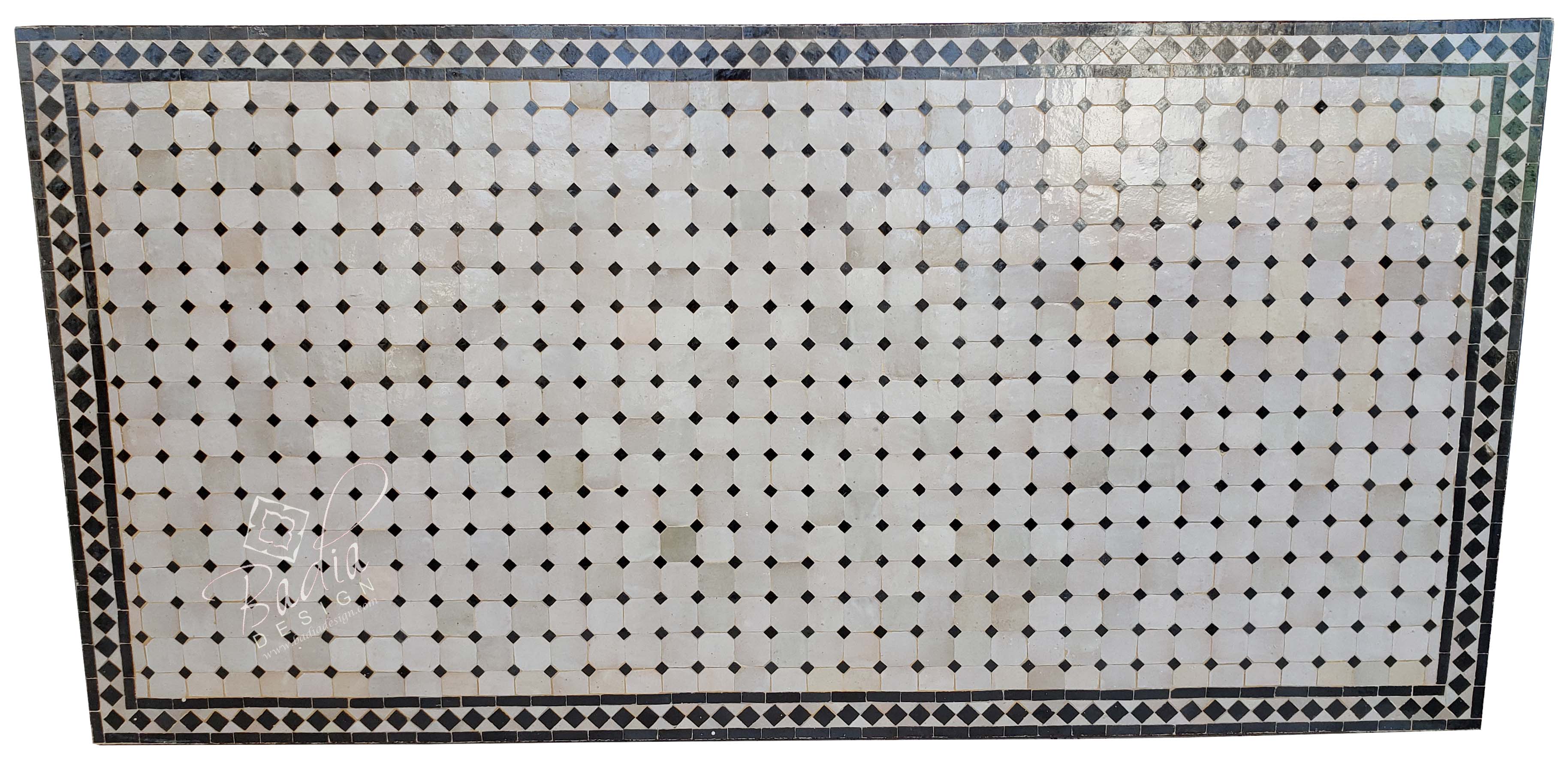 40"W x 80"L Beige and Brown Mosaic Tile Table Top