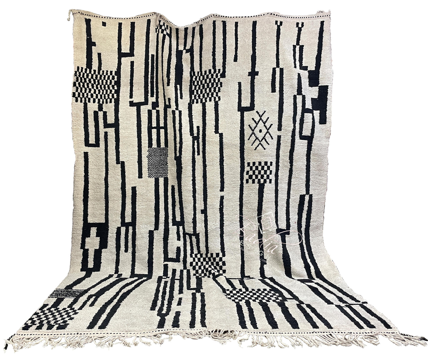 Large Cream Color Moroccan Beni Ourain Rug