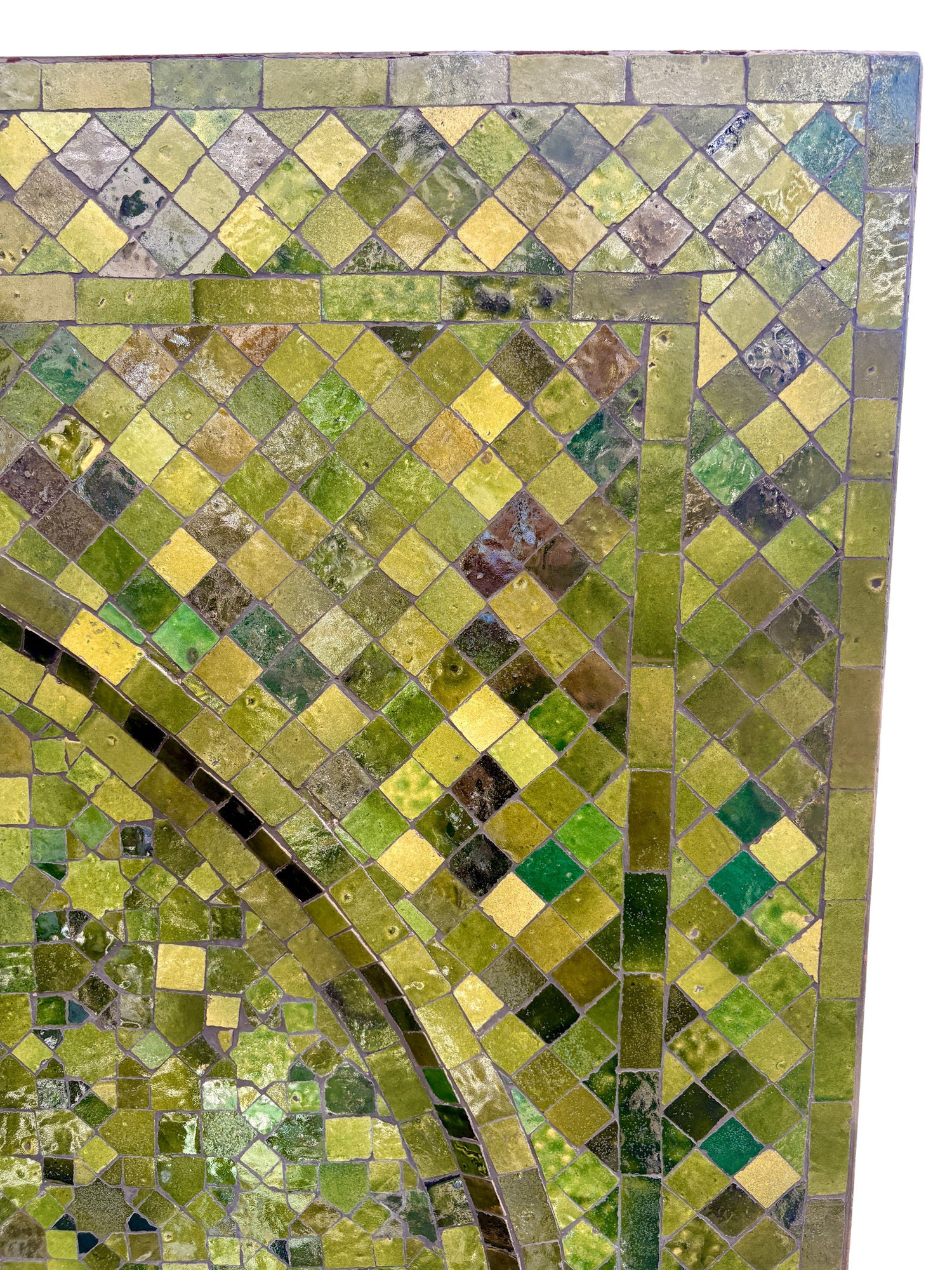 Large Green Mosaic Tile Water Fountain