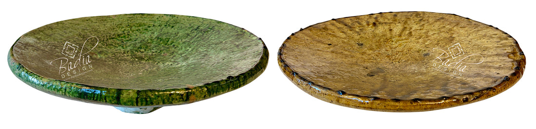 Large Green and Yellow Moroccan Tamegroute Bowls