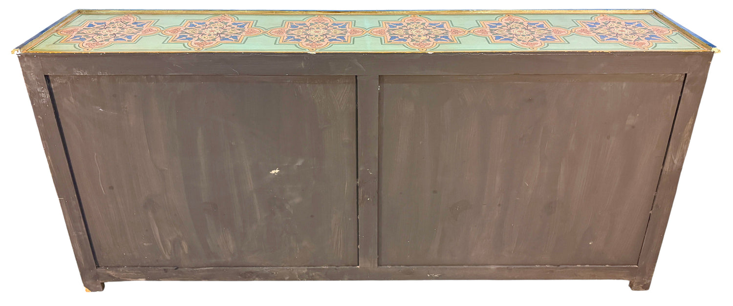 Large Hand-Painted Floral Storage Cabinet