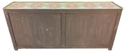 Large Hand-Painted Floral Storage Cabinet