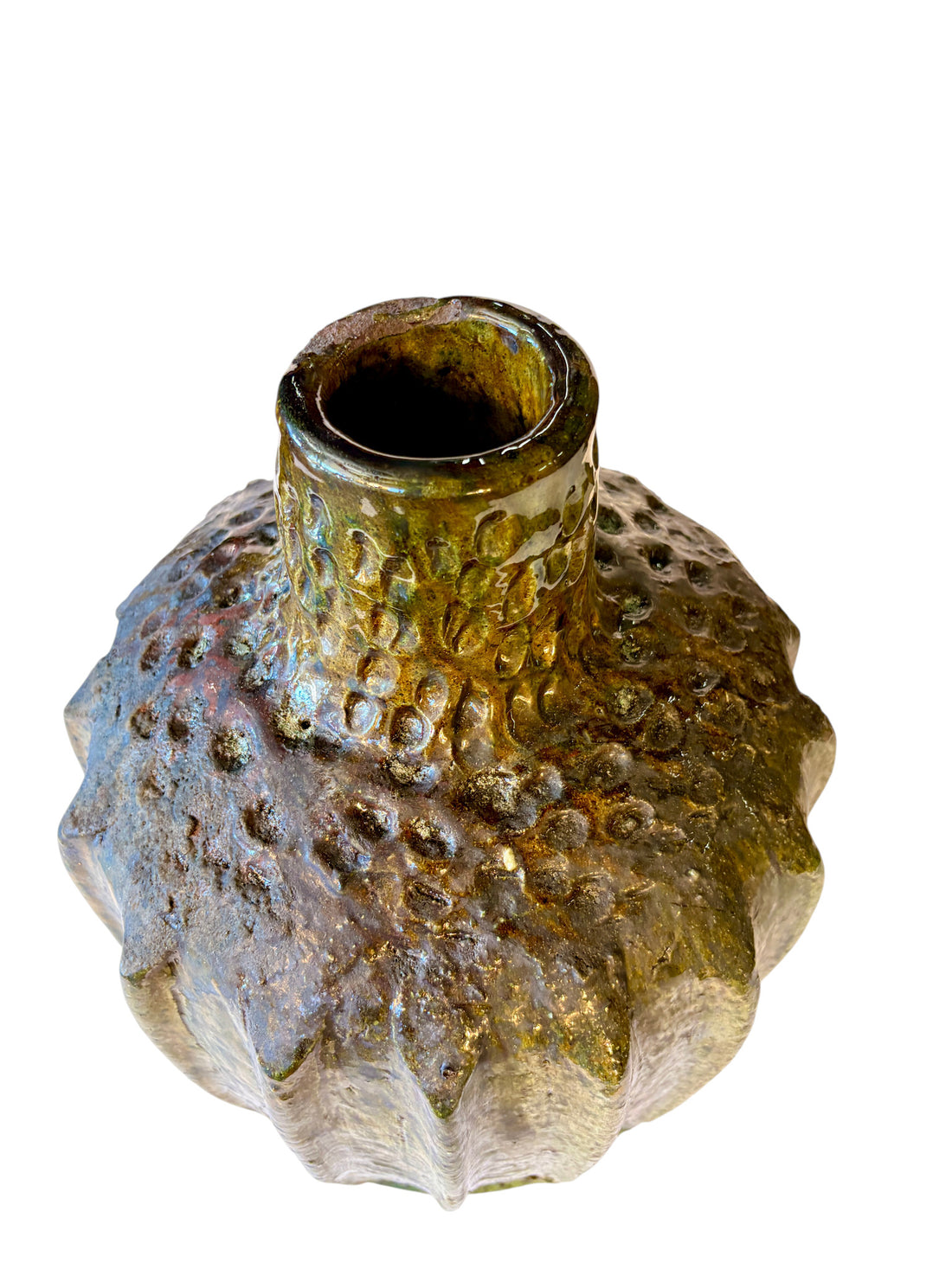 Large Sculptural Tamegroute-Style Ceramic Vase