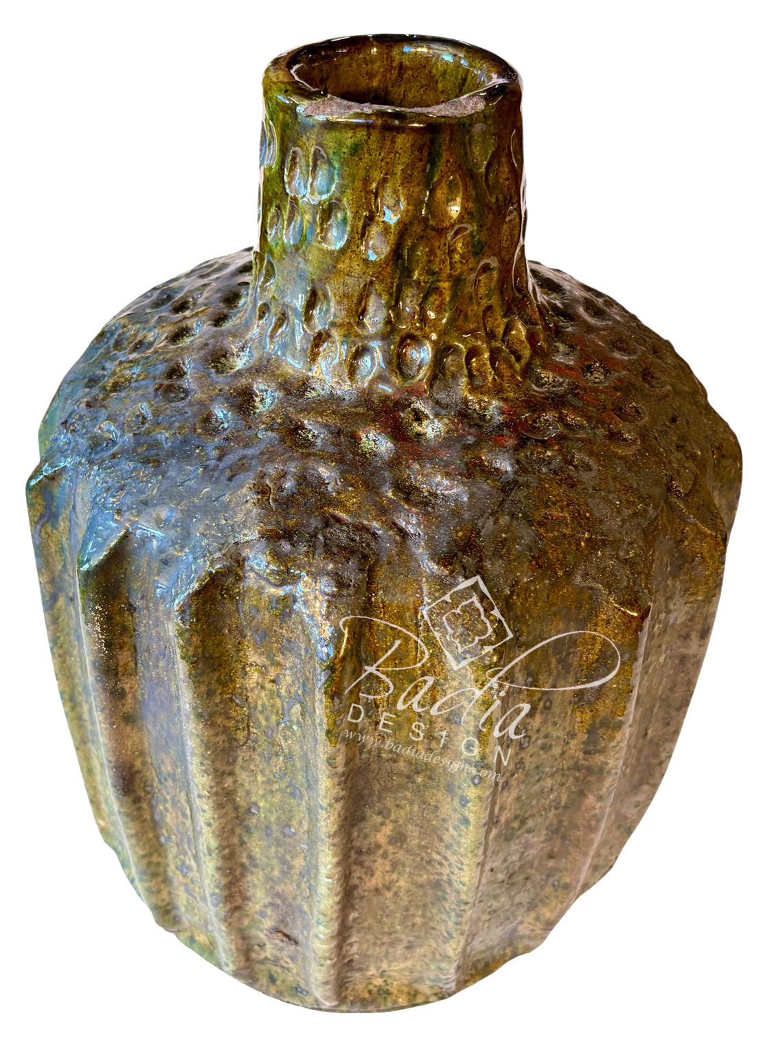 Large Sculptural Tamegroute-Style Ceramic Vase