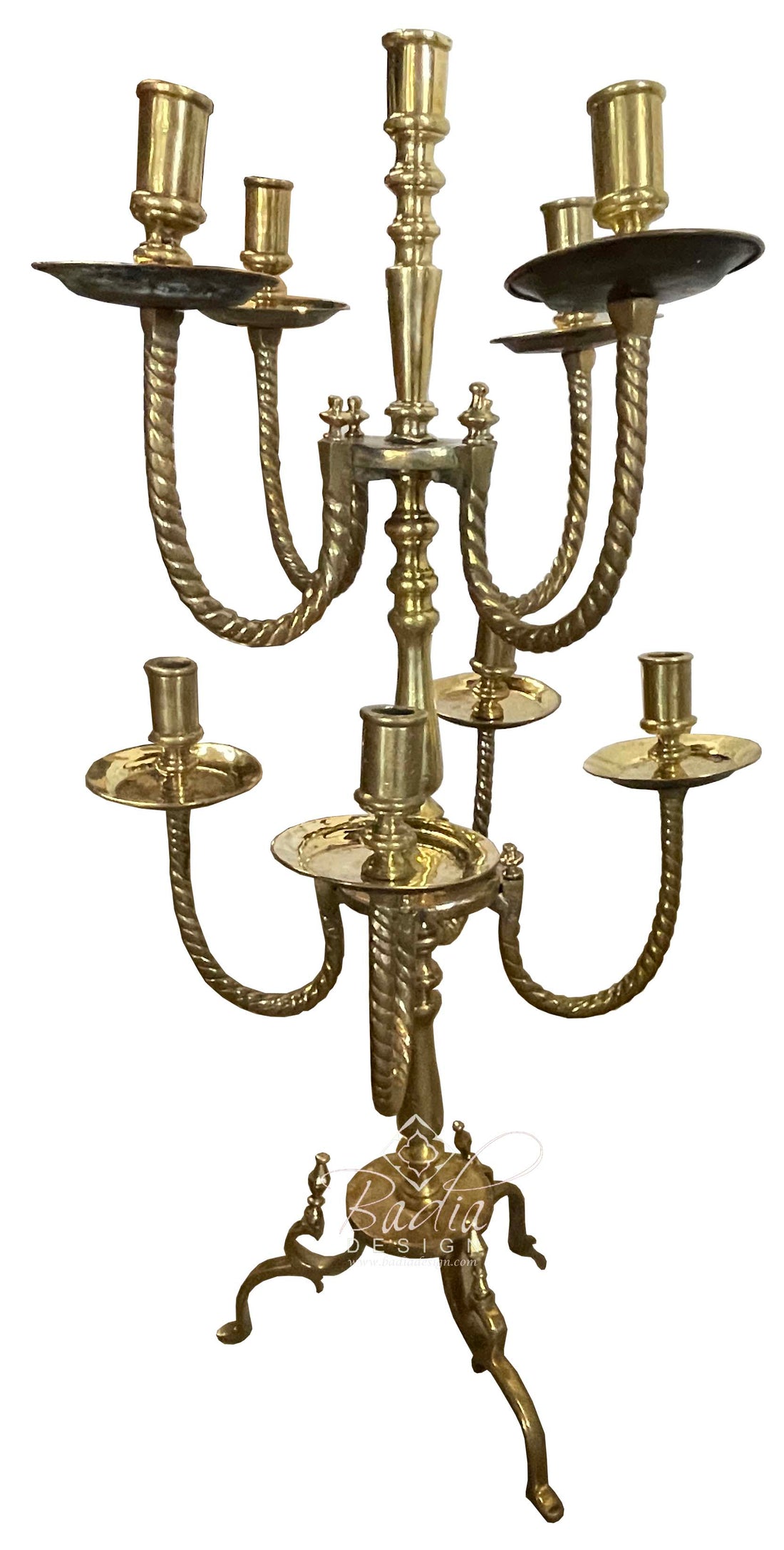 Large Ornate Moroccan Brass Candle Holder Stand