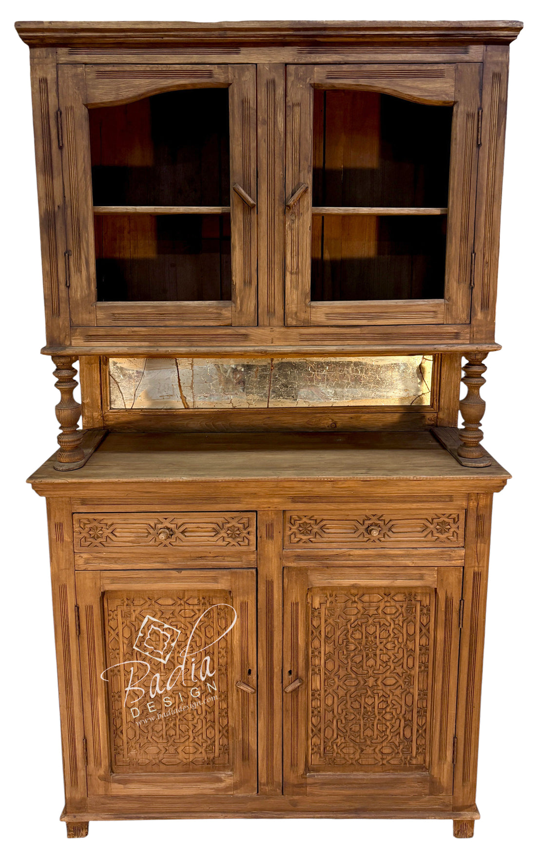 Large Vintage Moroccan hand carved cabinet