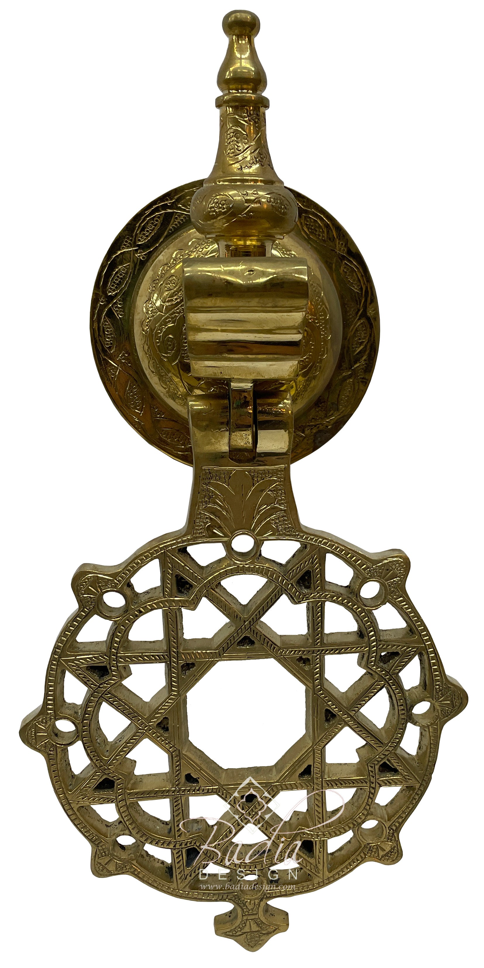 Large Hand-Designed Solid Brass Moroccan Door Knocker