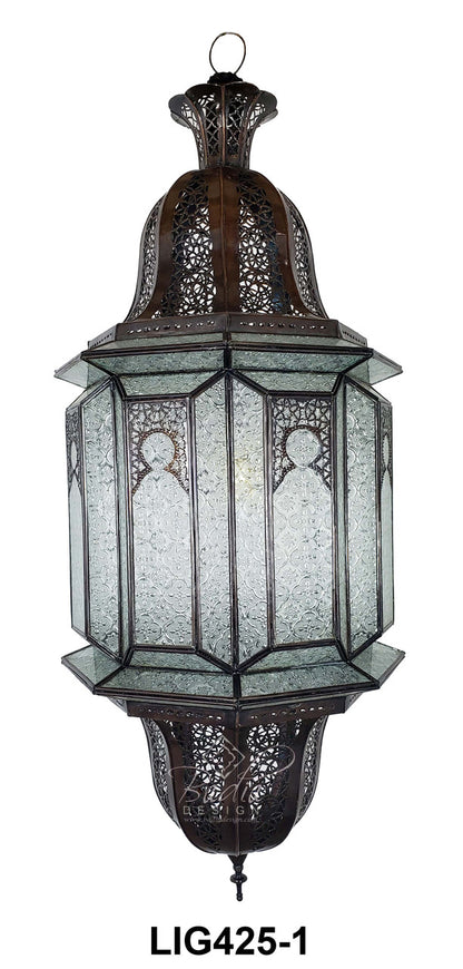 Large Multi-Color Glass Lanterns