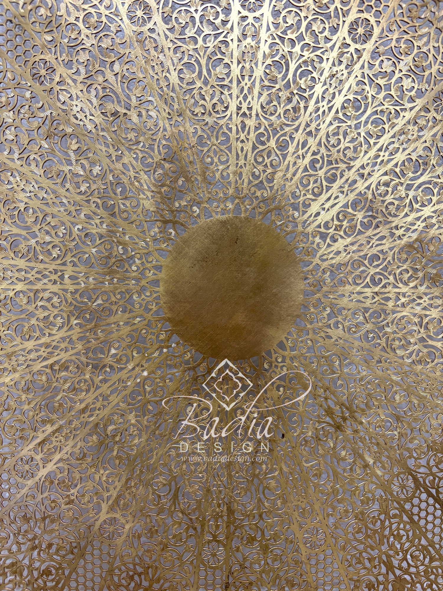 Large Intricately Designed Brass Wall Sconce