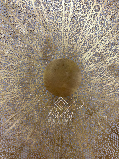 Large Intricately Designed Brass Wall Sconce