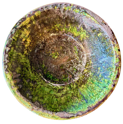 Green and Yellow Tamegroute-Style Ceramic Bowls