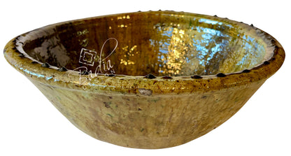 Green and Yellow Tamegroute-Style Ceramic Bowls
