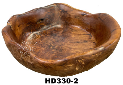 Wooden bowl with a natural finish and &